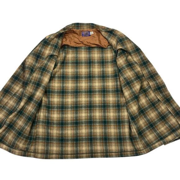 Pendleton Vintage Flannel Jacket Shirt Sz L 1960's Plaid Wool Sport Coat Shacket - Picture 11 of 16